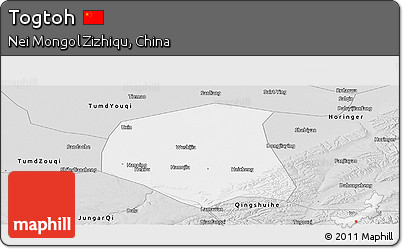 Silver Style Panoramic Map of Togtoh