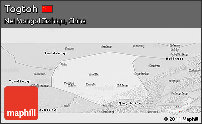 Silver Style Panoramic Map of Togtoh
