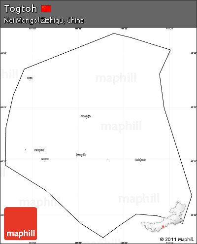 Blank Simple Map of Togtoh, cropped outside