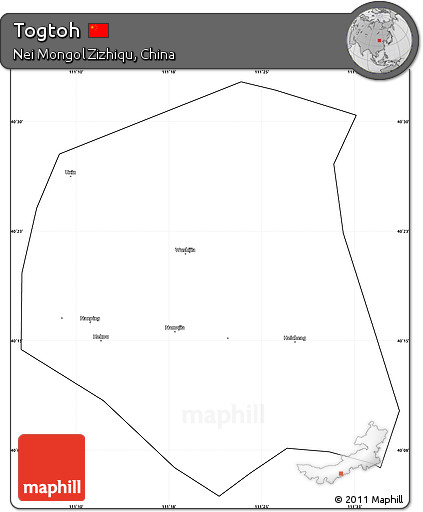 Blank Simple Map of Togtoh, cropped outside