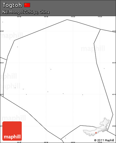 Blank Simple Map of Togtoh, no labels