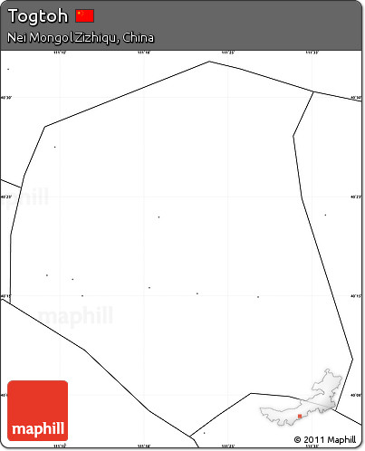 Blank Simple Map of Togtoh, no labels