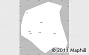 Gray Simple Map of Togtoh, single color outside