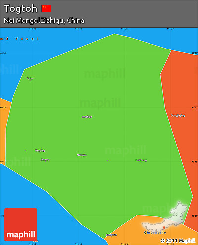 Political Simple Map of Togtoh