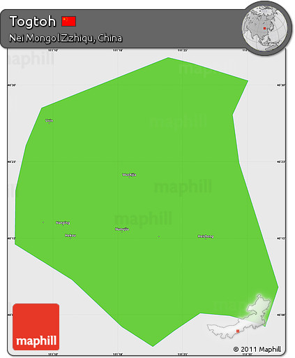 Political Simple Map of Togtoh, single color outside