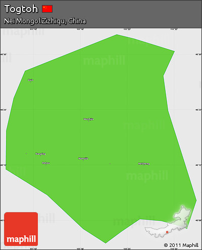 Political Simple Map of Togtoh, single color outside