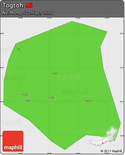 Political Simple Map of Togtoh, single color outside