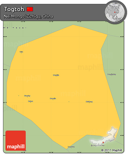 Savanna Style Simple Map of Togtoh