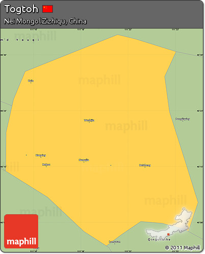 Savanna Style Simple Map of Togtoh