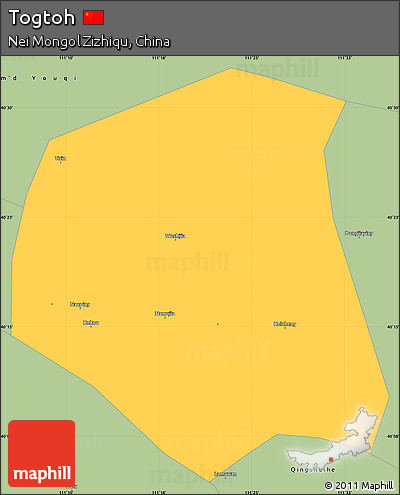 Savanna Style Simple Map of Togtoh