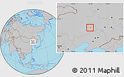 Gray Location Map of Tongliao Shi