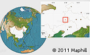 Satellite Location Map of Tongliao Shi, highlighted country