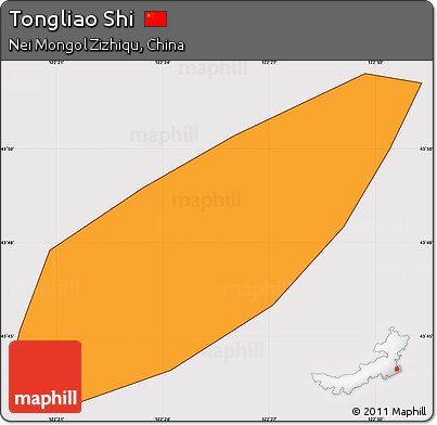 Political Simple Map of Tongliao Shi, cropped outside