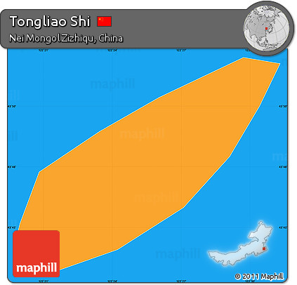 Political Simple Map of Tongliao Shi