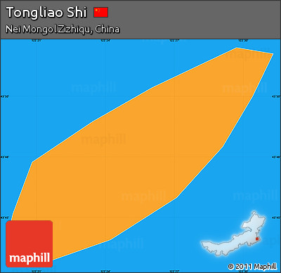 Political Simple Map of Tongliao Shi