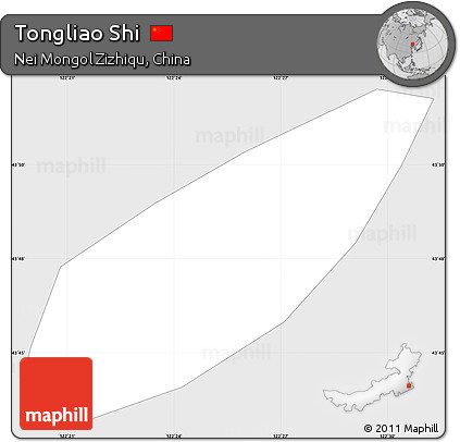 Silver Style Simple Map of Tongliao Shi