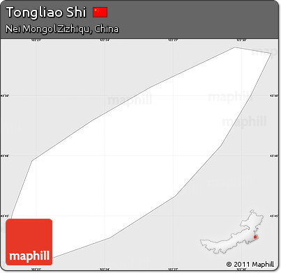 Silver Style Simple Map of Tongliao Shi