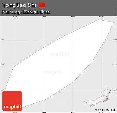 Silver Style Simple Map of Tongliao Shi