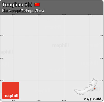 Silver Style Simple Map of Tongliao Shi, single color outside