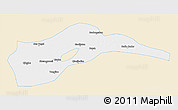 Classic Style 3D Map of Tongliao, single color outside