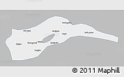 Gray 3D Map of Tongliao, single color outside