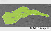 Physical 3D Map of Tongliao, darken, desaturated
