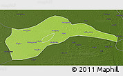 Physical 3D Map of Tongliao, darken