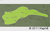 Physical 3D Map of Tongliao, darken, semi-desaturated