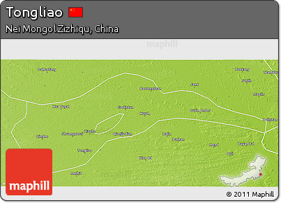 Physical 3D Map of Tongliao