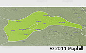 Physical 3D Map of Tongliao, semi-desaturated