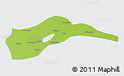 Physical 3D Map of Tongliao, single color outside