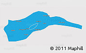 Political 3D Map of Tongliao, cropped outside