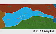 Political 3D Map of Tongliao, darken