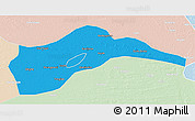 Political 3D Map of Tongliao, lighten