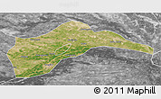 Satellite 3D Map of Tongliao, desaturated