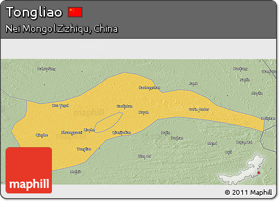 Savanna Style 3D Map of Tongliao