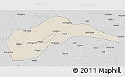 Shaded Relief 3D Map of Tongliao, desaturated