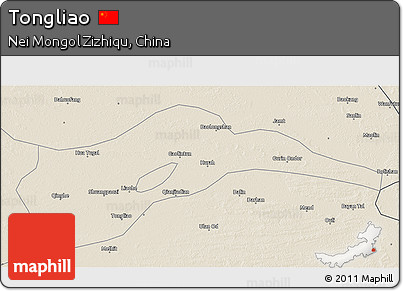 Shaded Relief 3D Map of Tongliao