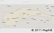 Shaded Relief 3D Map of Tongliao, semi-desaturated