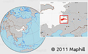 Gray Location Map of Tongliao, highlighted parent region