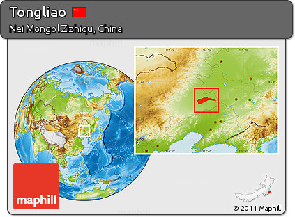 Physical Location Map of Tongliao