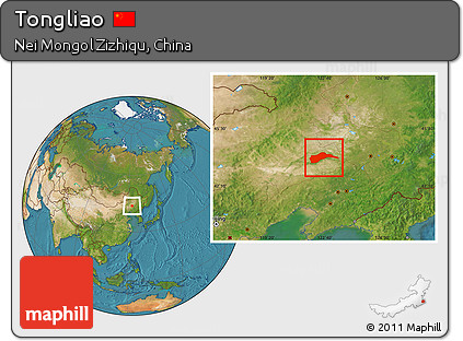 Satellite Location Map of Tongliao