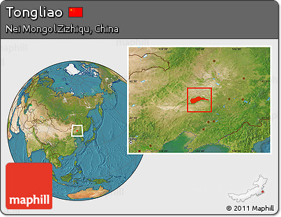 Satellite Location Map of Tongliao