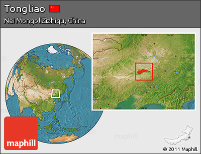 Satellite Location Map of Tongliao