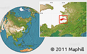 Satellite Location Map of Tongliao, highlighted parent region