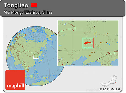 Savanna Style Location Map of Tongliao