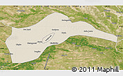 Shaded Relief Map of Tongliao, satellite outside