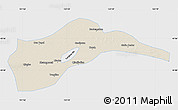 Shaded Relief Map of Tongliao, single color outside