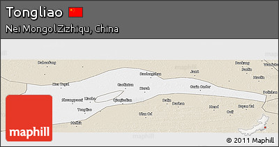 Classic Style Panoramic Map of Tongliao