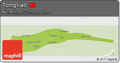 Physical Panoramic Map of Tongliao, lighten
